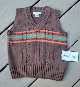 Vintage Kitestrings By Hartstrings Sweater Vest Boy's Fall NWT'S 3T - Picture 1 of 6