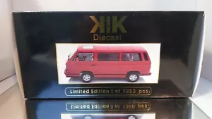 KK Scale 1:18 VW Volkswagen T3 Multivan Red in Box - Foto 1 di 14