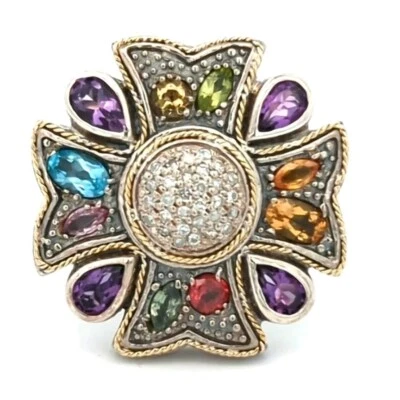 Video Samuel B BJC Oro 18K Plata de Ley 925 Piedras Preciosas Naturales Diamante 💎Anillo  Foto 1 de 4