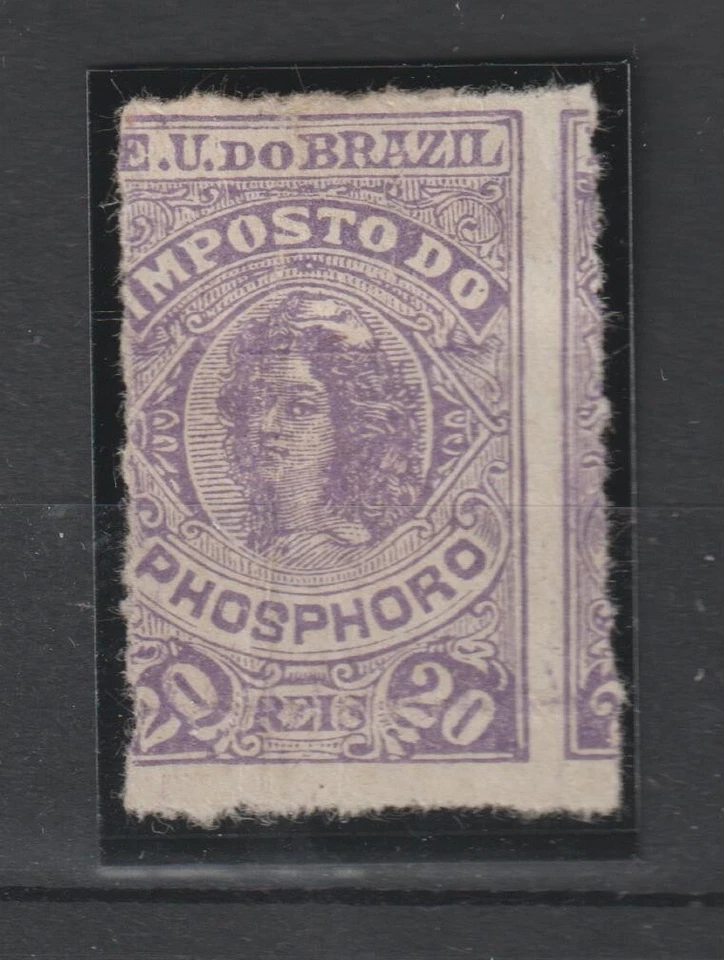 Brazil Revenue Stamp Fiscal Cinderellas Taxation on Matches Phosphoro violet 20 - Image 1 of 1