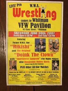 2007 WWA Wrestling RIKISHI Doink Clown Danny Davis Shortsleeve Sampson poster - Picture 1 of 4