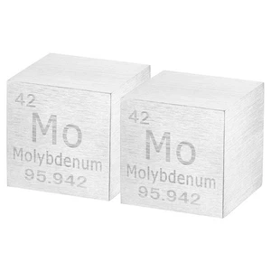 2 Stück Molybdänwürfel, 1 Zoll hochdichter Metallelementwürfel für Bildung, silber - Bild 1 von 6