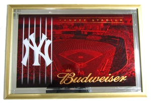 Budweiser New York Yankess Stadium Barspiegel 2004 selten Rarität - Bild 1 von 11