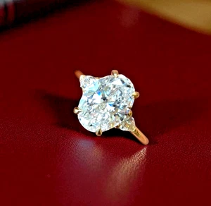 IGI Certified Lab Grown Wedding Diamond Ring 1.25 Ct Oval Cut 14k Yellow Gold - Picture 1 of 13