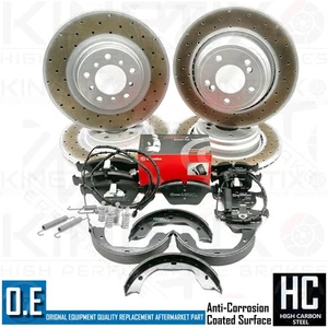 FOR BMW M3 E46 FRONT REAR BRAKE DISCS BREMBO PADS WIRES HAND BRAKE SHOES KIT - Picture 1 of 14