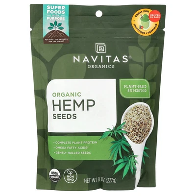 Navitas Organics Organic Hemp Seeds 8 oz 227 g B Corp, BPA-Free, Gluten-Free, - Image 1 of 3