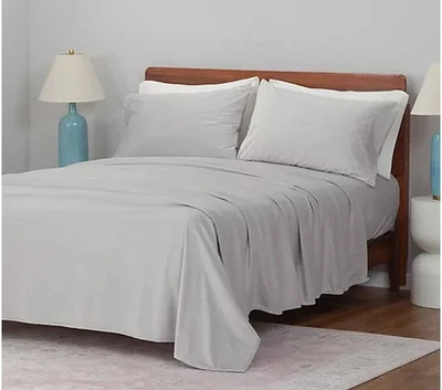 Berkshire Luna Soft 4 Piece Sheet Set Size Queen Grey - Image 1 of 3