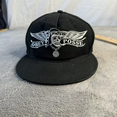 Chapéu Obey On Deck Posse SnapBack mistura de lã propaganda skatista aviador caveira - Imagem 1 de 4