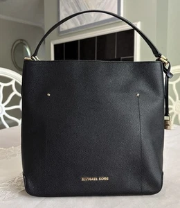 Bolso de hombro grande de cuero con cubo MICHAEL KORS HAYES, color negro NB-1804 F18 - Imagen 1 de 16