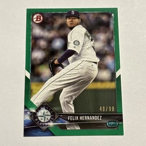 Felix Hernandez 2018 Bowman Green Parallel Card #88 Seattle Mariners /99 - Picture 1 of 2