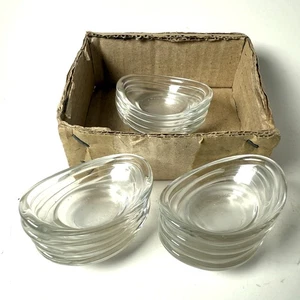 Vintage Clear Glass Salt Cellar Mini Dishes Duralex Made In France Set Of 12 - Picture 1 of 10