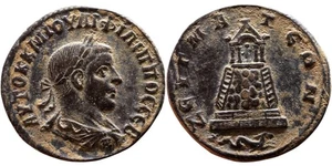 *AET* ZEUGMA (Commagene) AE29. Philip II. EF. Tetrastyle temple. - Picture 1 of 1