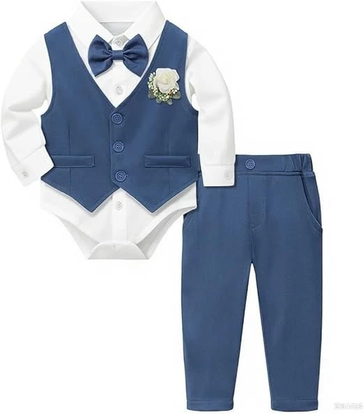 Abito Bimbo Battesimo, Costume da bambino da gentiluomo 3-6 Mesi - Immagine 1 di 4