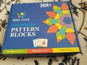 Brand New MEA TOYS Pattern Blocks 155pcs Wooden Tangrams Kids Toys Montessori - Picture 1 of 2