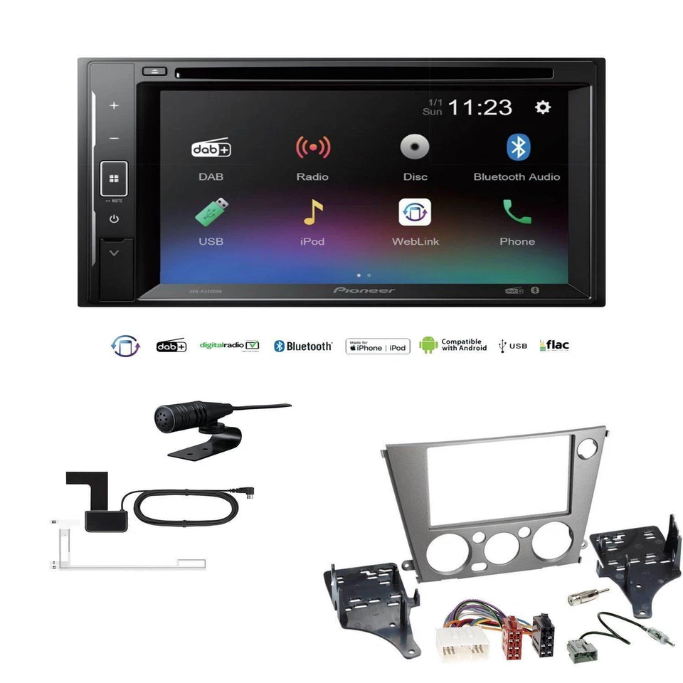 Pioneer AVH-A240DAB Radio Bluetooth DAB für Subaru Legacy IV 2005-2009 schwarz