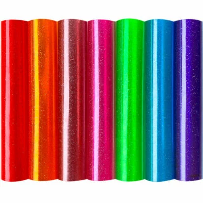 Transparent Glitter Powder PVC Jelly Vinyl Fabric for Knotbows Bags Hairs Decor - Image 1 of 4