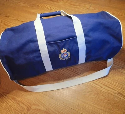 Vintage 90's Polo Ralph Lauren Crest Logo Navy Large Canvas Duffle Bag - Image 1 of 4