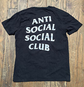 AUTHENTIC Anti Social Social Club Mens XL Black T-Shirt - Black / White Logo