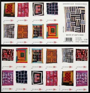 20 QUILTS OF GEE'S BEND Mint STAMPS Alabama African American Quilters 1940-2001 - Picture 1 of 2
