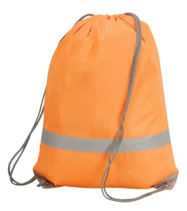 Hi-Vis Drawstring Bag Gym Sack Mens Boys Girls School Swim PE Backpack - Picture 1 of 5
