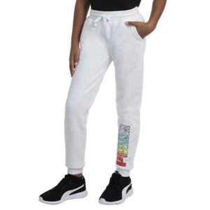 girls jogger pants PUMA Youth Logo size M NEW - Picture 1 of 4
