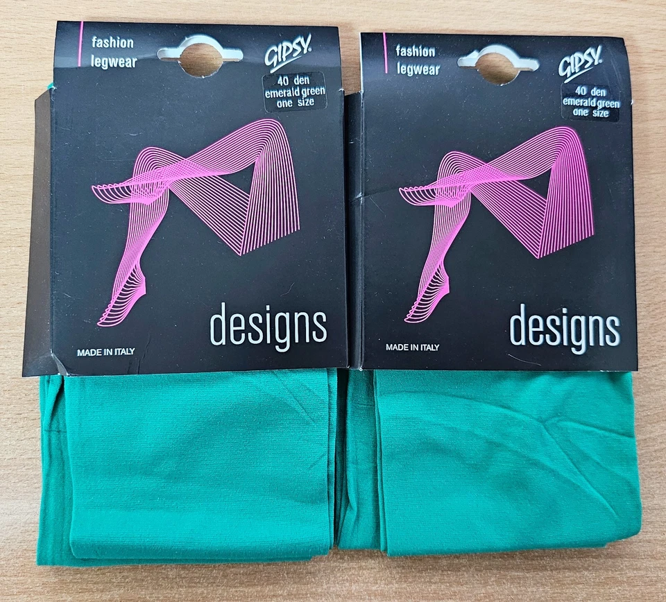 2 pares gitano 40 den verde esmeralda talla única ropa para piernas de moda Foto 1 de 3