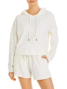 Aqua Women's Oversized Terry Cloth Hoodie Color White Size XS Style 1620BCH - Picture 1 of 2