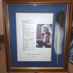 Foto enmarcada de Abner Paul, recital de plumas de la oración del Señor en Maliseet - Imagen 1 de 5
