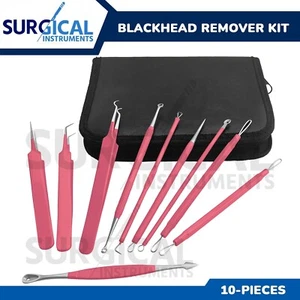Kit à outils 10 boutons popper, kit de détachement de points noirs extracteur de comédon kit d'acné (P) - Photo 1/9