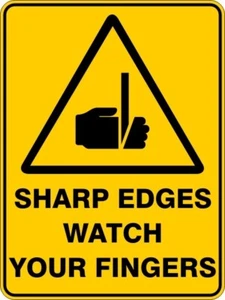 SHARP EDGES - SELF ADHESIVE STICKER / DECAL / SIGN | HEALTH & SAFETY - Picture 1 of 7