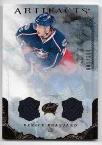 10/11 UD ARTIFACTS BRONZE DUAL GAME JERSEY #34 Derick Brassard #1/150
