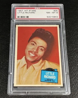 PSA 8 LITTLE RICHARD ROOKIE CARD 1957 TOPPS HIT STARS #35 HOF 50s ROCK MUSIC - Image 1 of 2