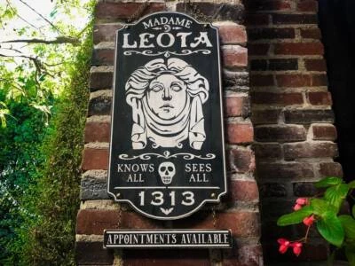 Madame Leota Psychic Appointments Solid Wood and Paint Rustic Sign - Image 1 of 4