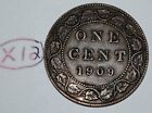 Lot de pièces Canada 1909 1 grand cent canadien Édouard VII penny #X12