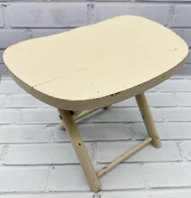 Винтажный деревянный табурет Nevco Fold N Carry Югославия складная подставка для растений расписная скола - Изображение 1 из 4