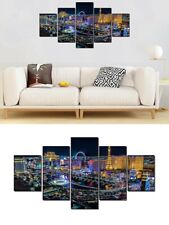 Striking Las Vegas City Night 5 Piece Canvas Poster Stylish and Lustrous Colors