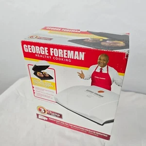 Parrilla George Foreman Champ blanca revestimiento antiadherente calor uniforme GR0036W NUEVA EN CAJA - Imagen 1 de 8