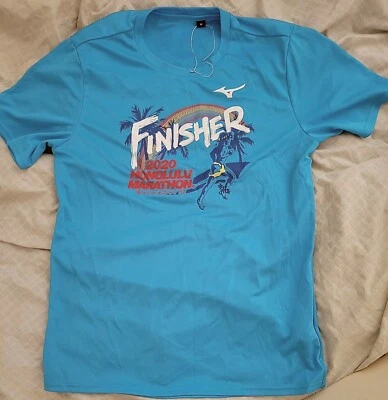 NEW NWOT Mizuno Honolulu Marathon 2020 Finisher Running Shirt M Hawaii - Image 1 of 2