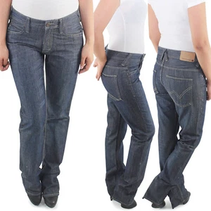Damen Jeans Hose Hüftjeans Hüfthose Gerades Bein Gerader Schnitt Jeanshose Blau - Imagen 1 de 5