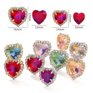 20 piezas Cristal Transparente Inferior Diamante Vidrio Facetado Corazón Joya - Imagen 1 de 12