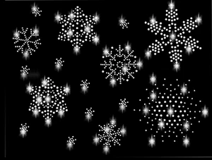 XL STRASSSTEINE SCHNEEFLOCKEN BÜGELBILD HOTFIX APPLIKATION STERN FLOCKE EIS klar - Picture 1 of 3