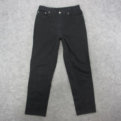 Pantalones de mezclilla para mujer Polo Ralph Lauren 12 negros lavados oscuros tiro alto mamá Foto 1 de 4