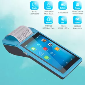 PDA Handheld POS Terminal 3G WiFi BT Wireless 58mm Thermal Receipt Printer P7J1 - Picture 1 of 12