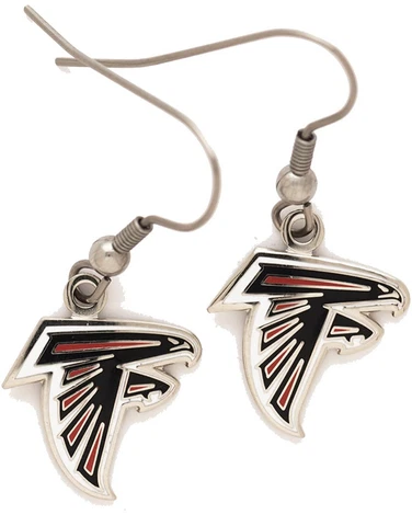 Atlanta Falcons NFL Logo Silver Dangle Earrings Hypo-Allergenic Cover