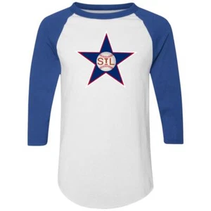 St. Louis Stars Raglan Shirt Colorblock Negro Leagues Baseball - Picture 1 of 5