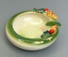 Vintage Christmas Ashtray with Holly Berries and Pinecones 3.5"