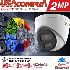 HIKVISION 2MP IP POE ColorVu Full Time Color Dome Camera IP HD WDR 2.8mm IP67 - Picture 1 of 7