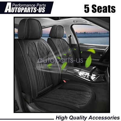For Toyota Sedan SUV Truck Front & Rear Seat Cover Protector Cushion Black Foto 1 de 4