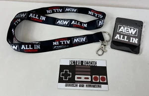 AEW All In London Lanyard Keychain Pin Badge Bundle All Elite Wrestling Wembley - Picture 1 of 4