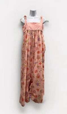 Macacão feito à mão perna larga bolsos lençol vintage tamanho pequeno médio - Imagem 1 de 4